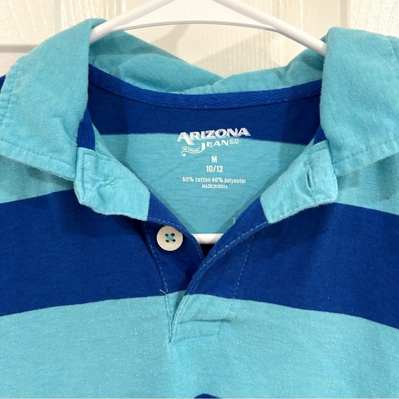 Old Navy & Arizona Jeans Boys Polo Shirts 10/12 Set Short Sleeve Blue Black - Picture 7 of 10